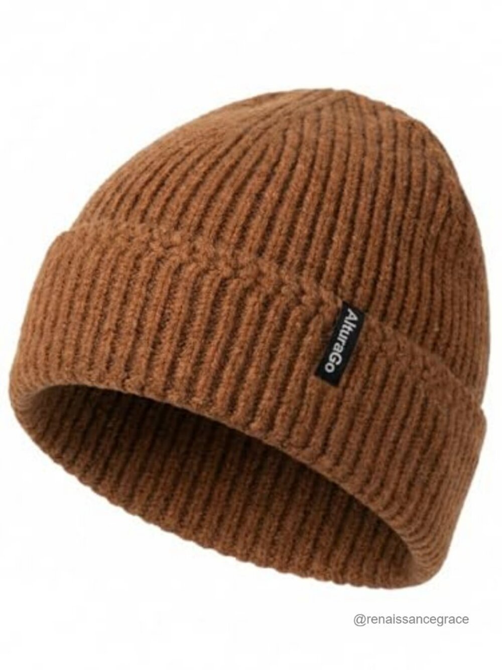 Unisex Cuffed Chunky Knit Beanie Winter Hat Acrylic Nylon Skull Cap